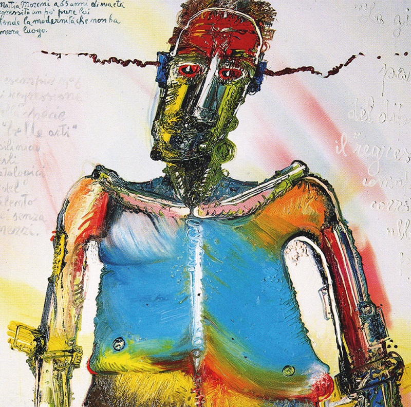 autoritratto di Moreni particolare dell'opera