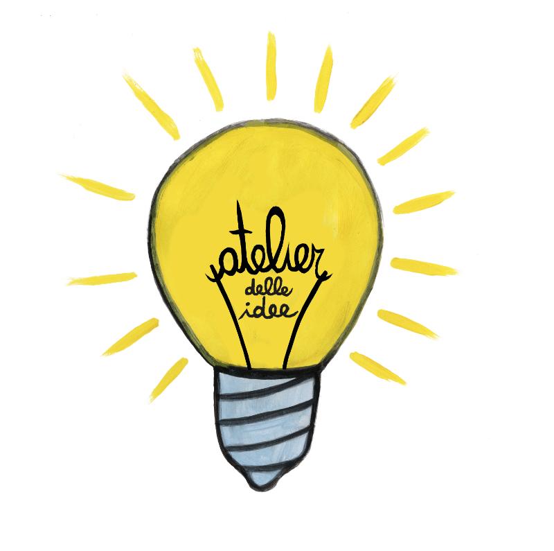 disegno di una lampadina disegnata simbolo del laboratorio delle idee 